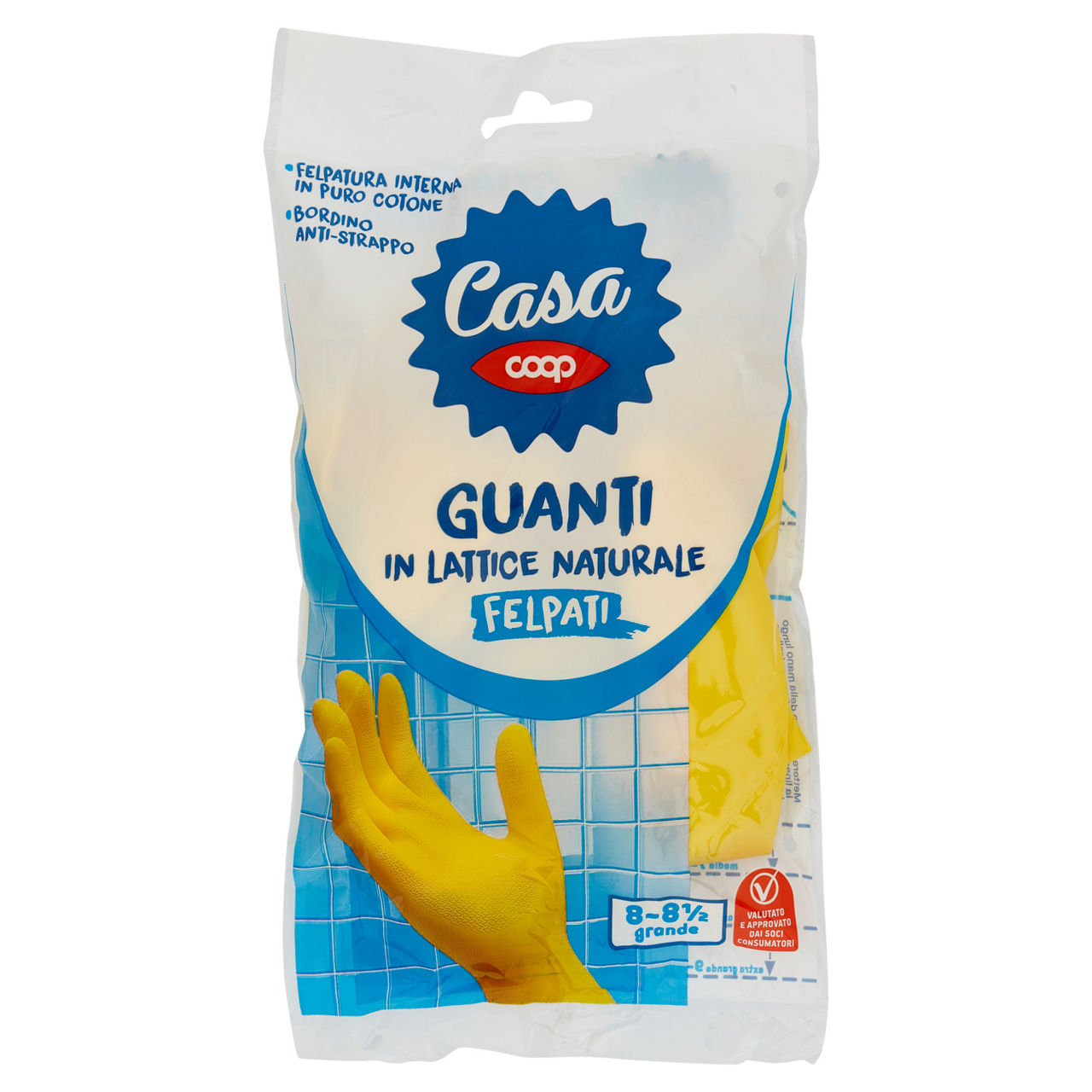 Guanti felpati in lattice taglia grande 1 pz