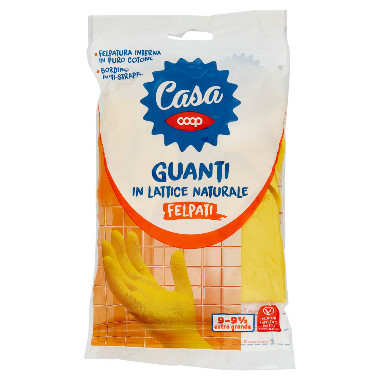 Guanti felpati in lattice taglia extra grande 1 pz