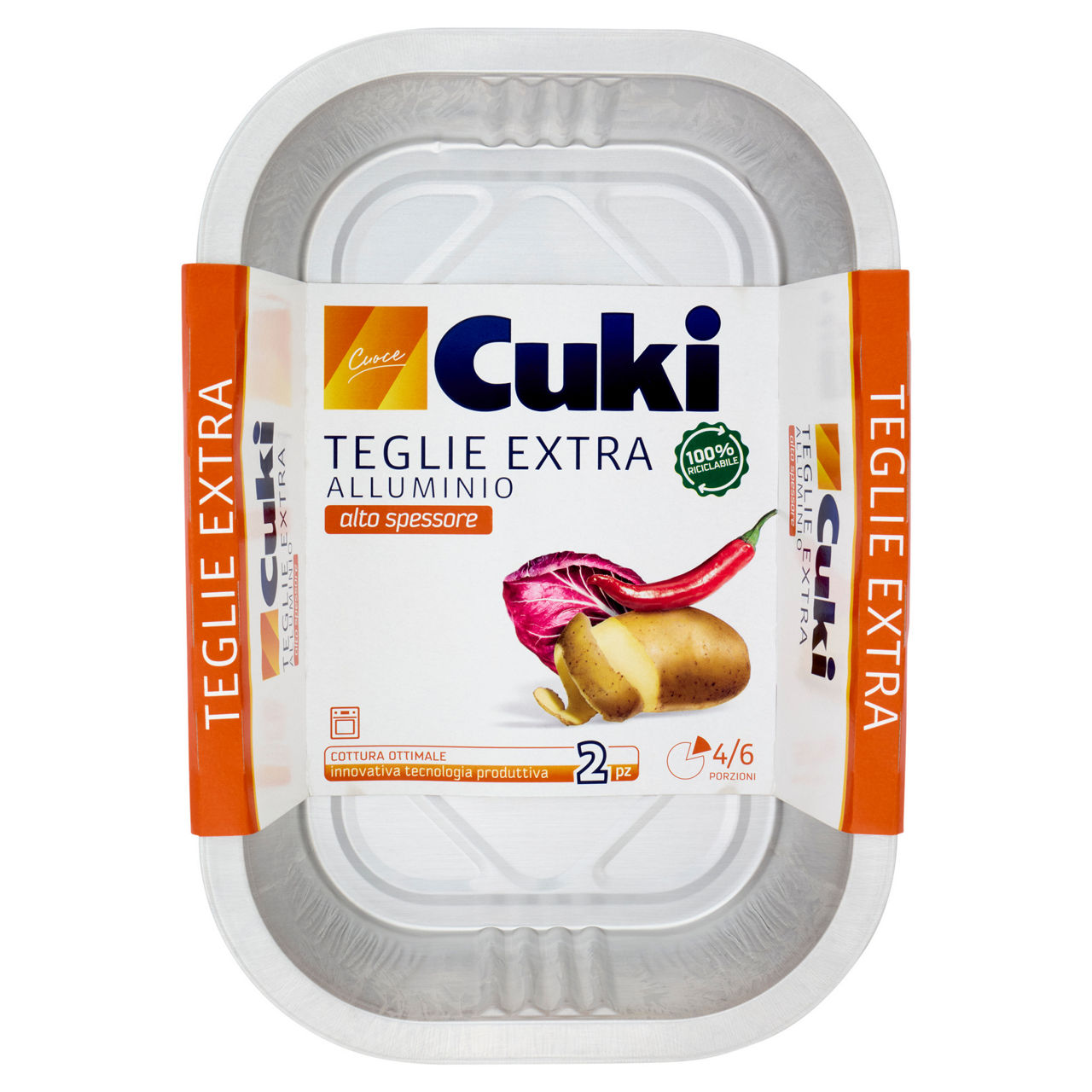 Teglie Extra in alluminio 4/6 porzioni 2 pz