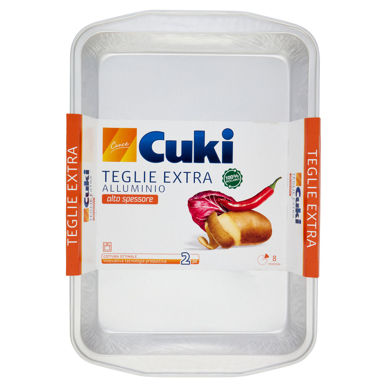 Teglie Extra in alluminio 8 porzioni 2 pz