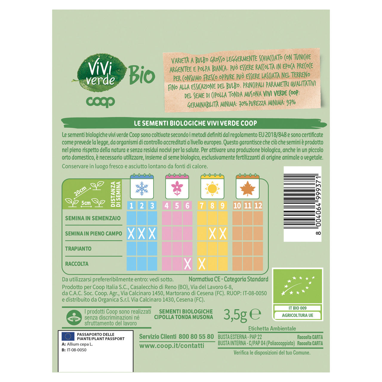 Sementi cipolla tonda musona bio 3,5 gr - Immagine 11
