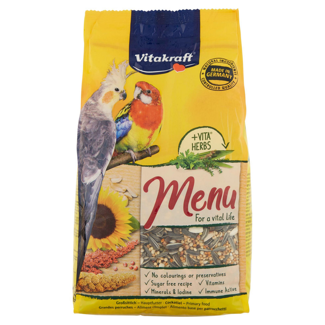 Menu' for cocktiels pappagalli e parrocchetti scatola  kg.1