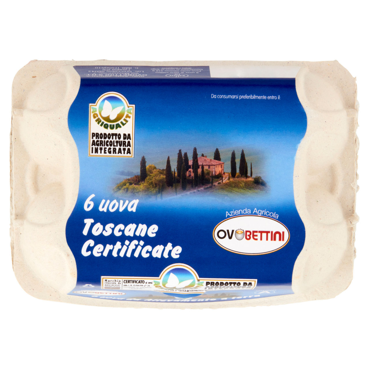 Uova fresche da allevamento a terra 6 pz