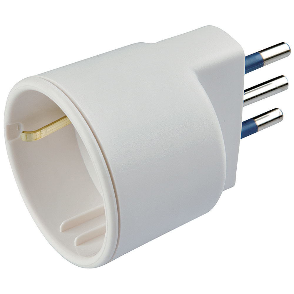 Adattatore c/spina 10a 2p+t e presa 10-16a 2p+t imq bianco