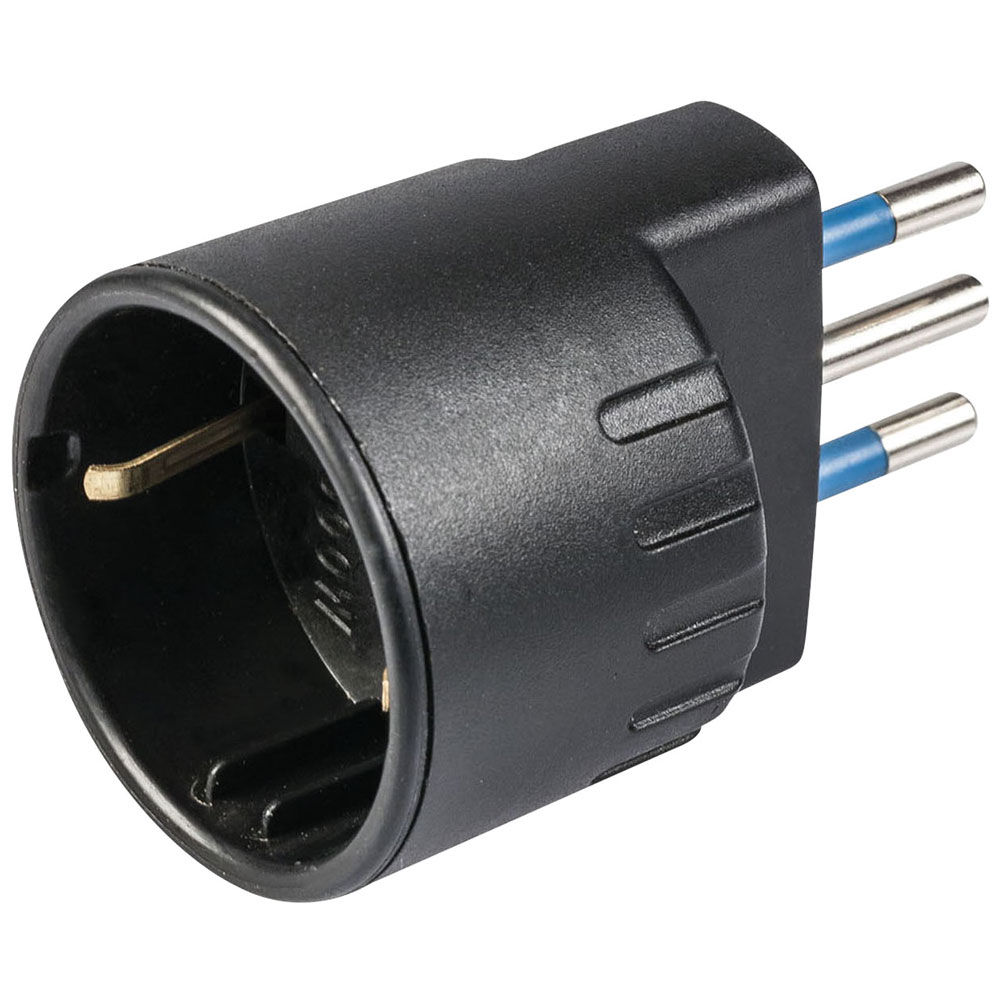 Adattatore semplice s10a presa t lat. nero