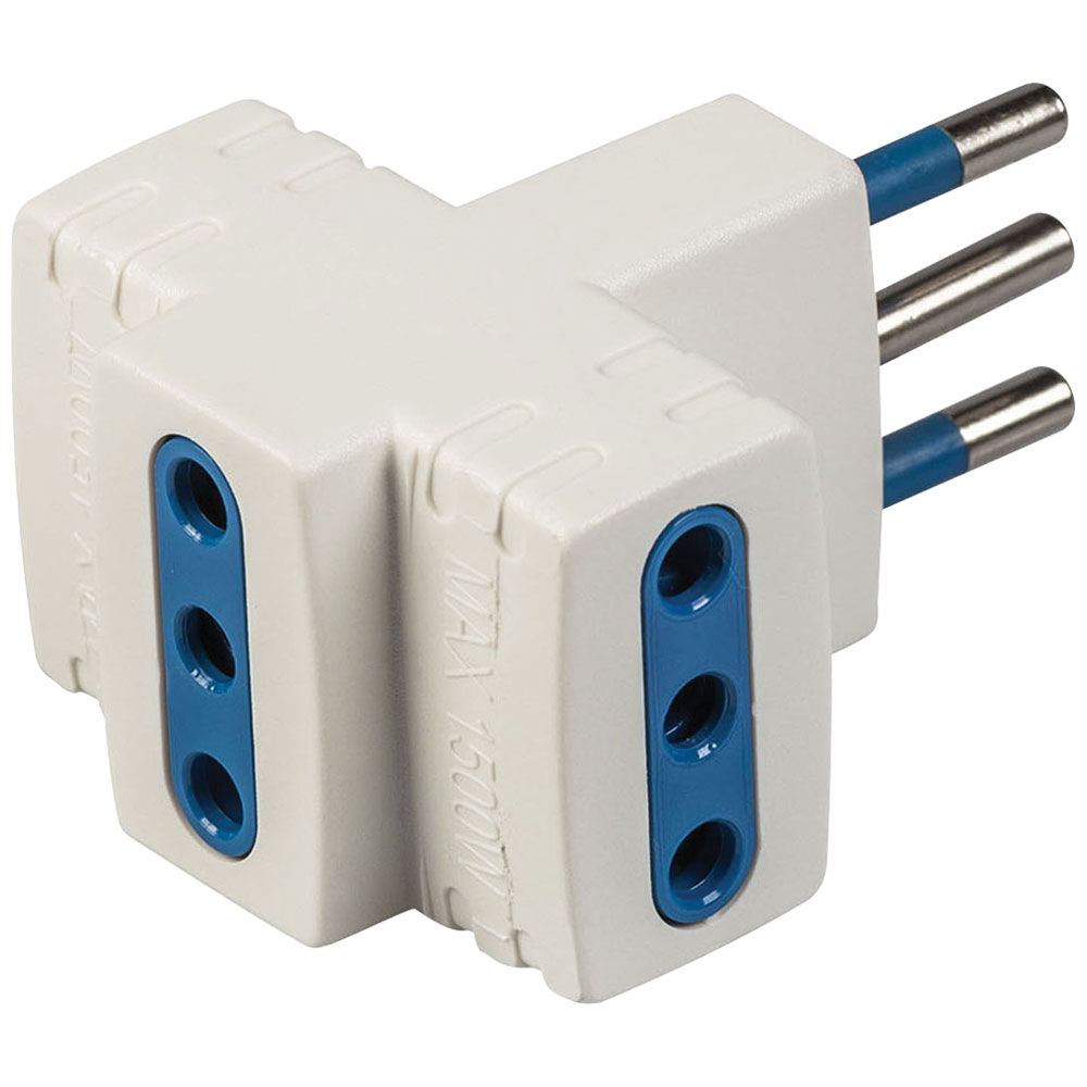 Adattatore triplo s10a p10a 2p+t bianco