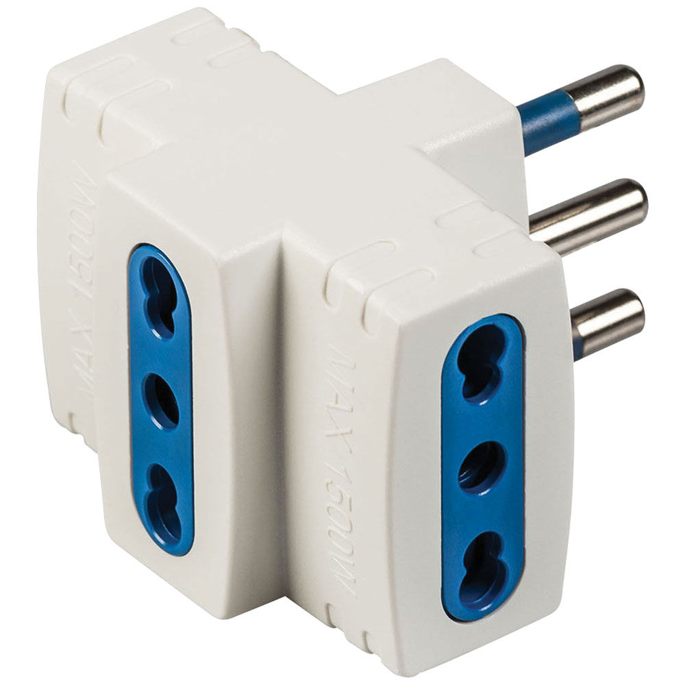 Adattatore triplo s16a p10-16a bianco