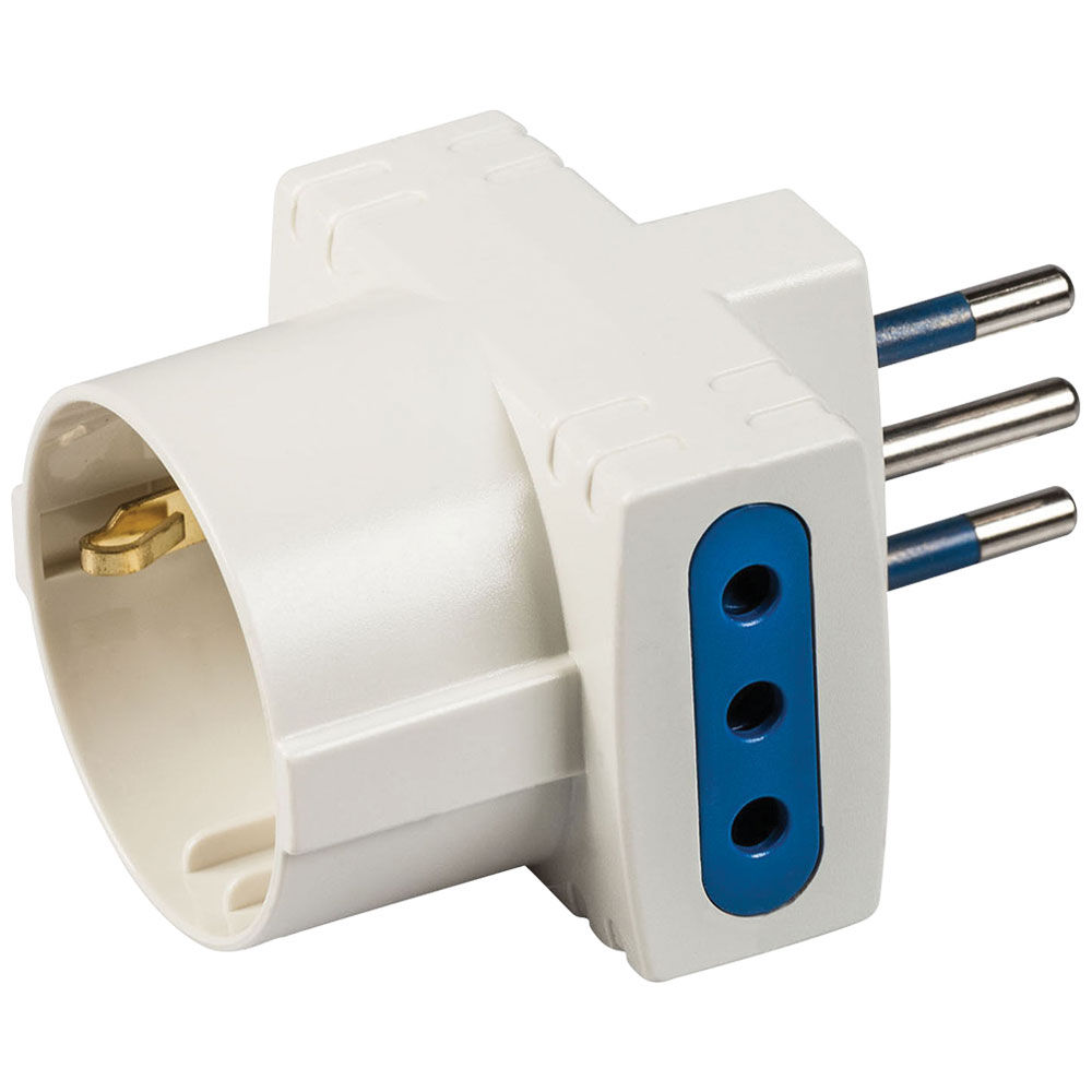Adattatore triplo s10a p. plurist 2p+t bianco