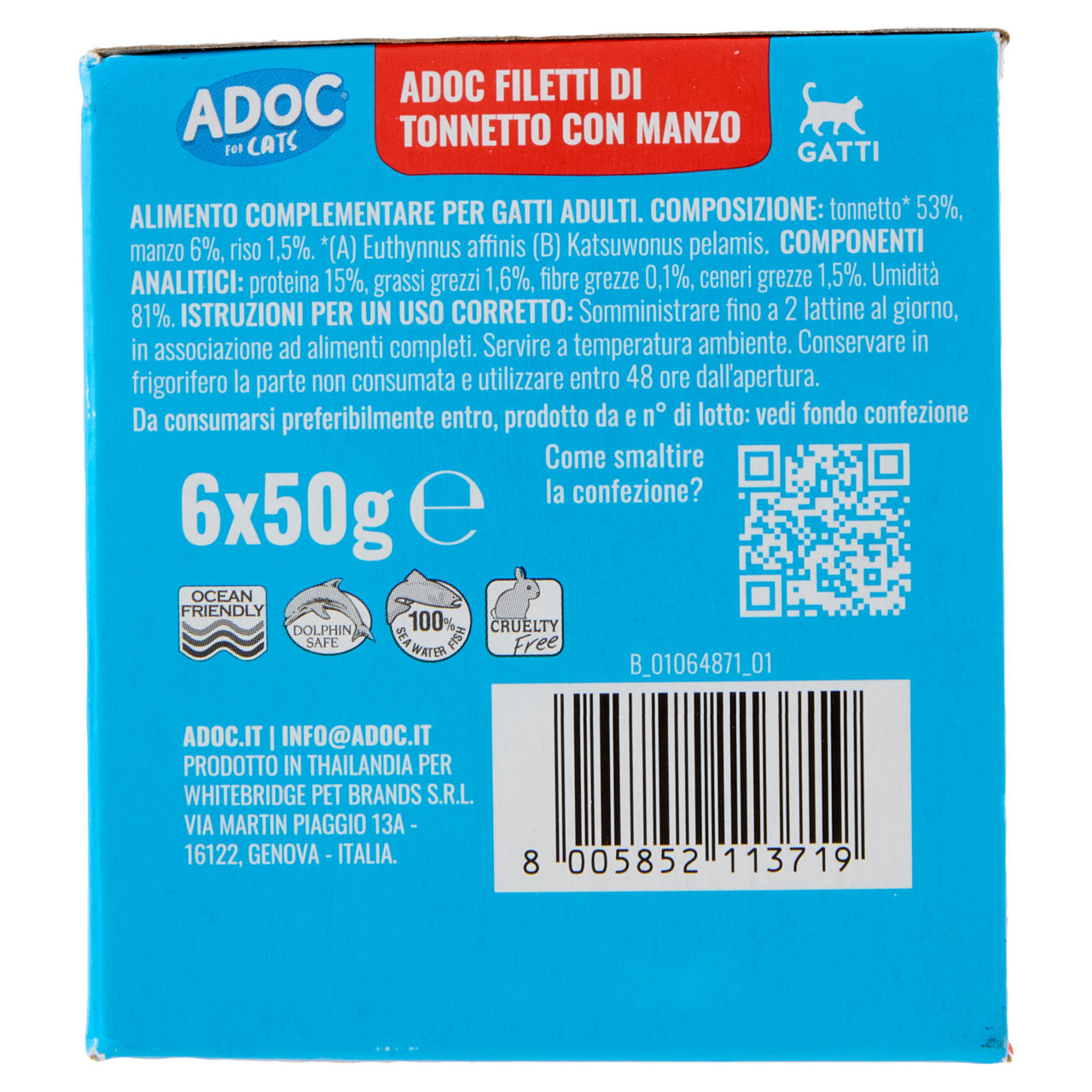 Umido per gatti filetti di tonnetto e manzo 6 pz x 50 gr - Immagine 11