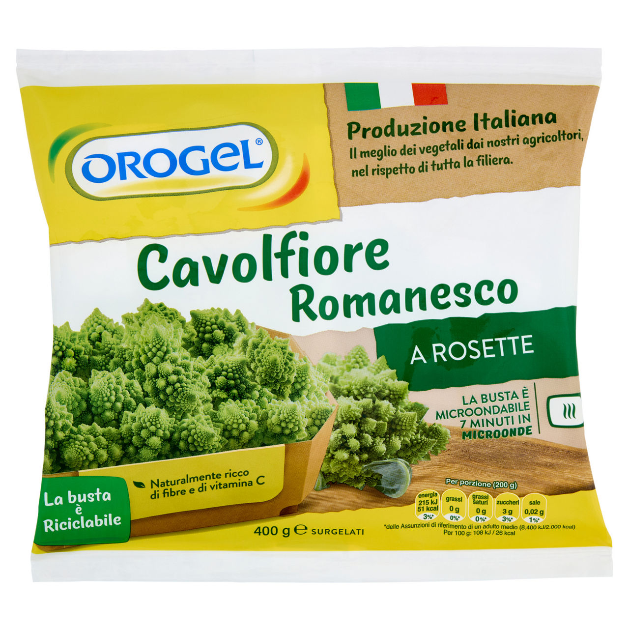 Cavolfiore Romanesco a rosette surgelato 400 gr