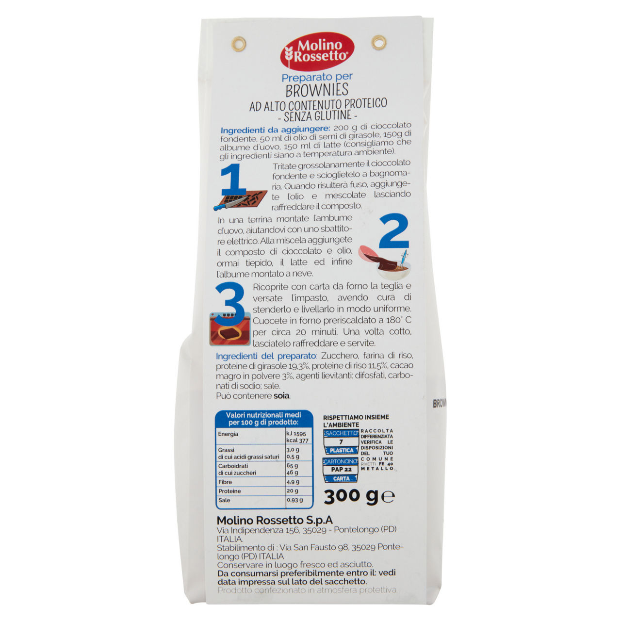 Preparato per brownies proteici 300 gr - Immagine 51