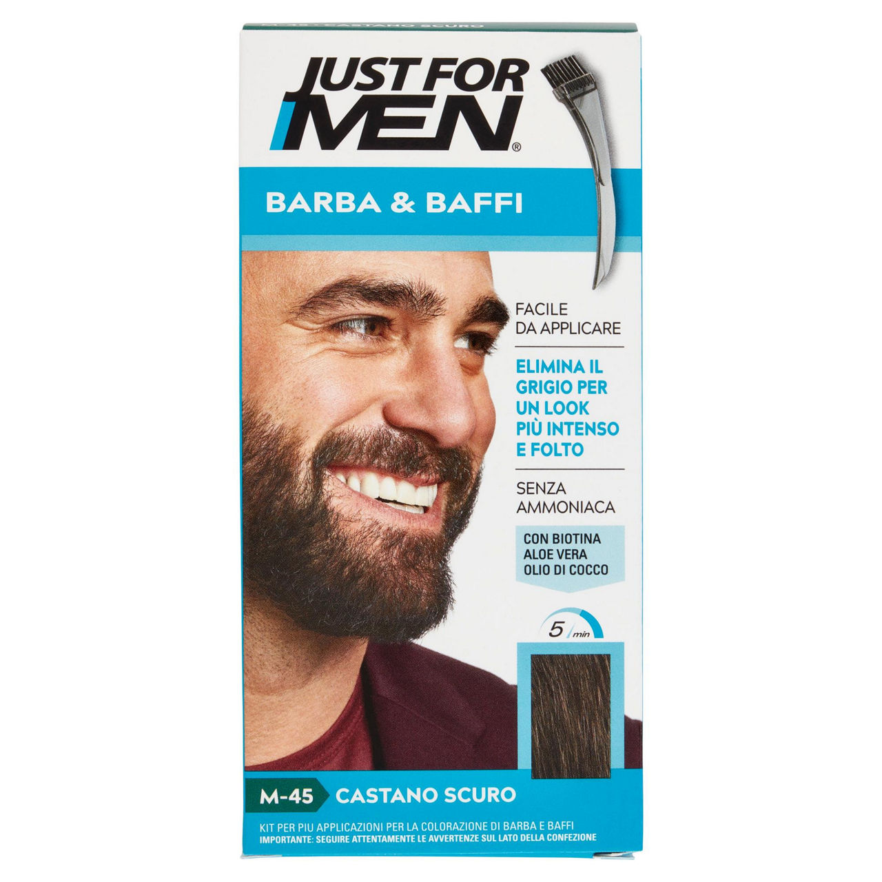Colorante barba e baffi justformen castano scuro+penn.applicatore pz.1