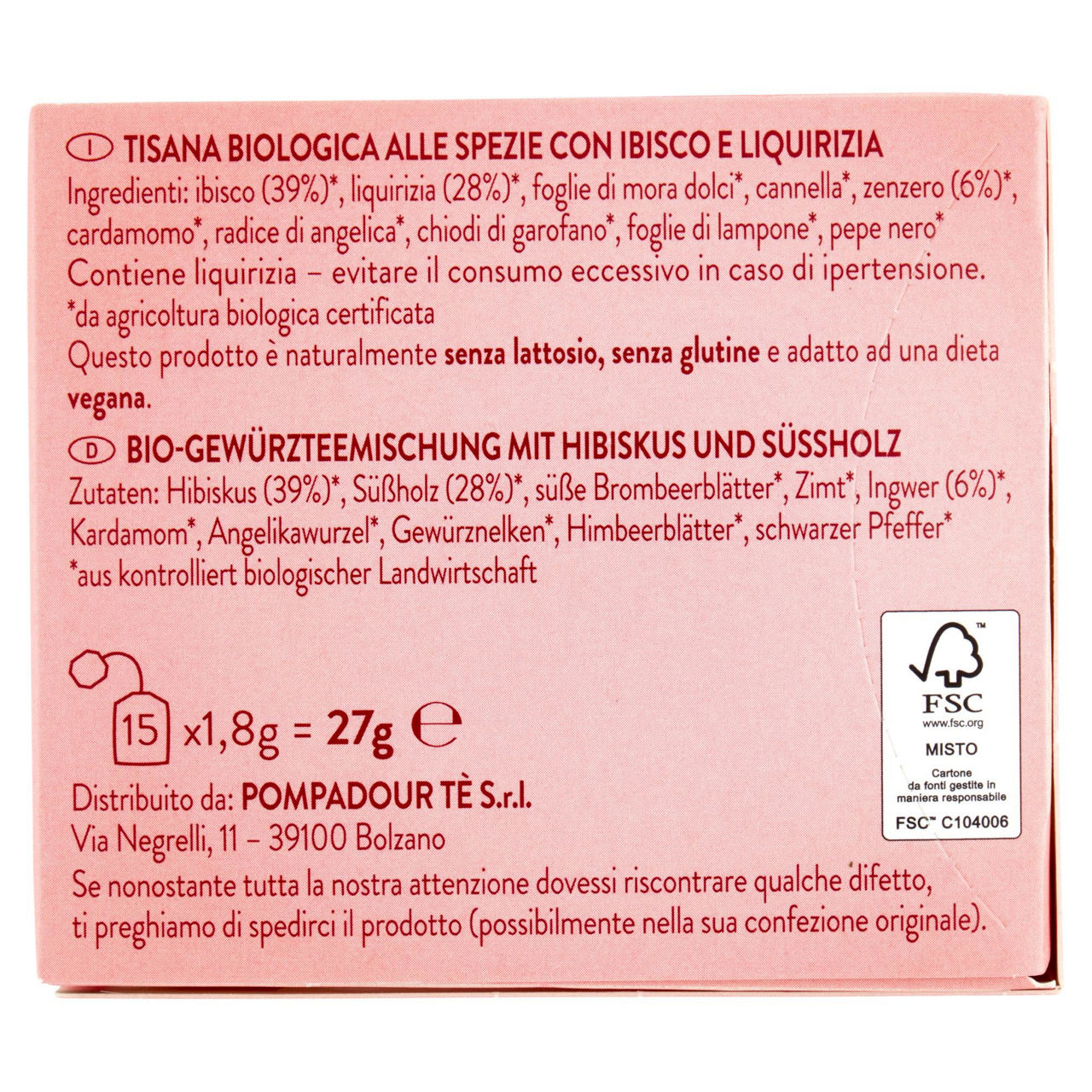 Tisana Risveglio dei Sensi con ibisco foglie di lampone e zenzero bio 15 filtri - Immagine 11