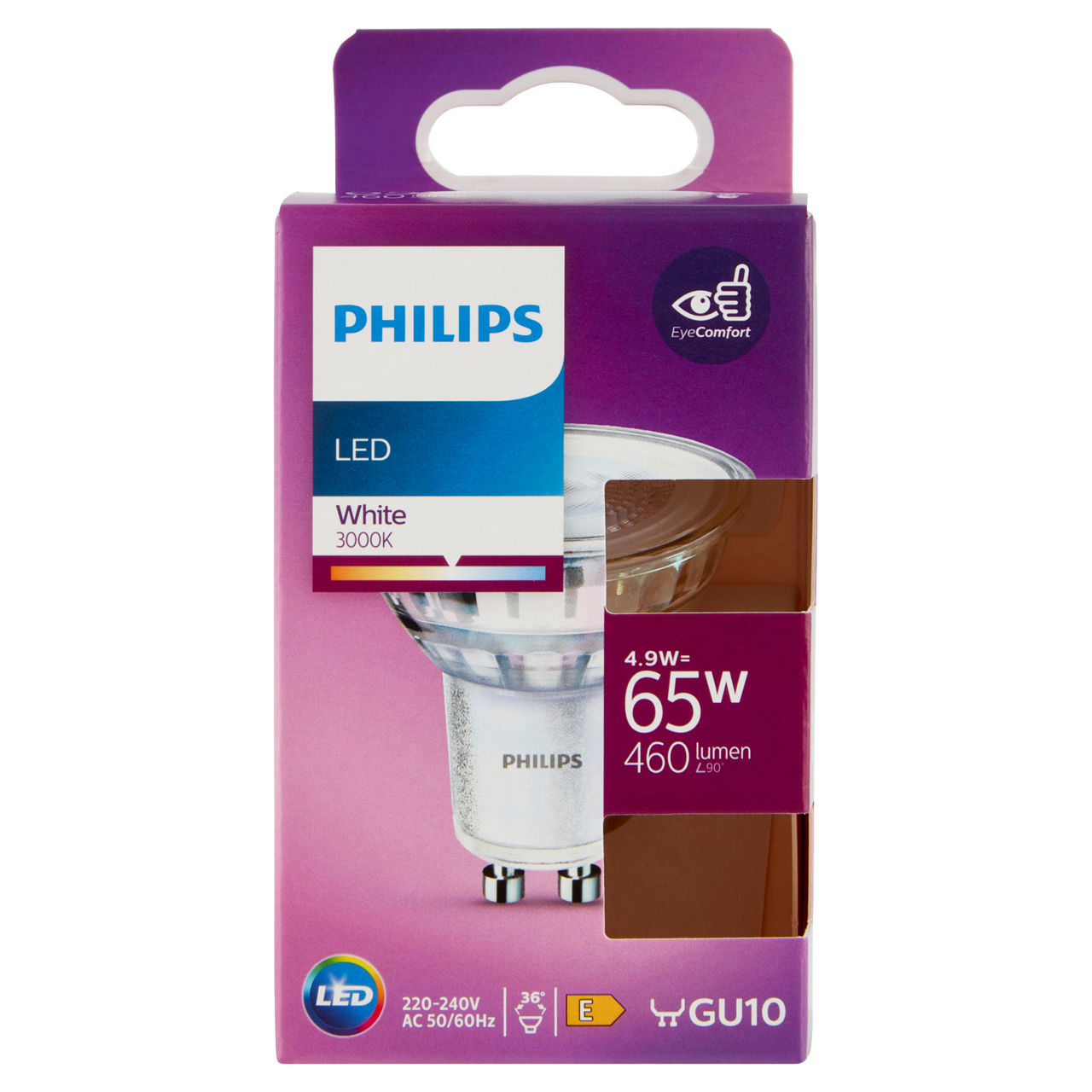 Led faretto in vetro 65w gu10 3000k non dim 36° - Immagine 01