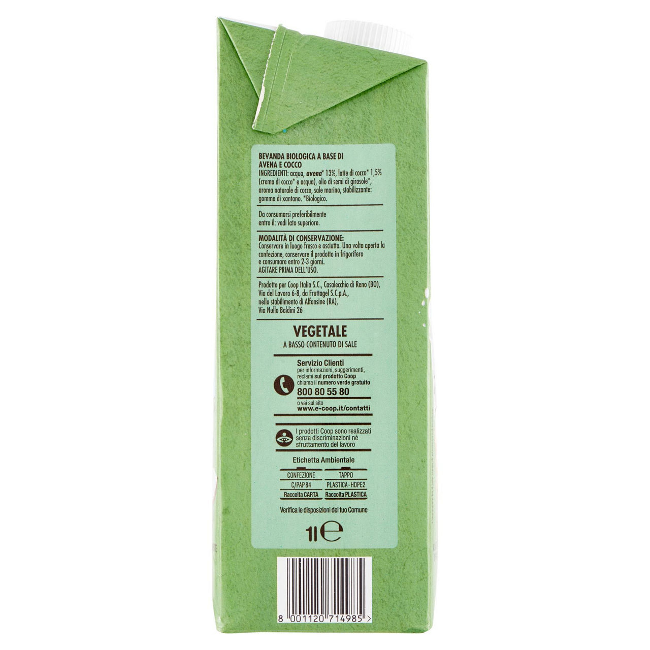 Bevanda di cocco e avena bio senza zuccheri 1 lt - Immagine 51
