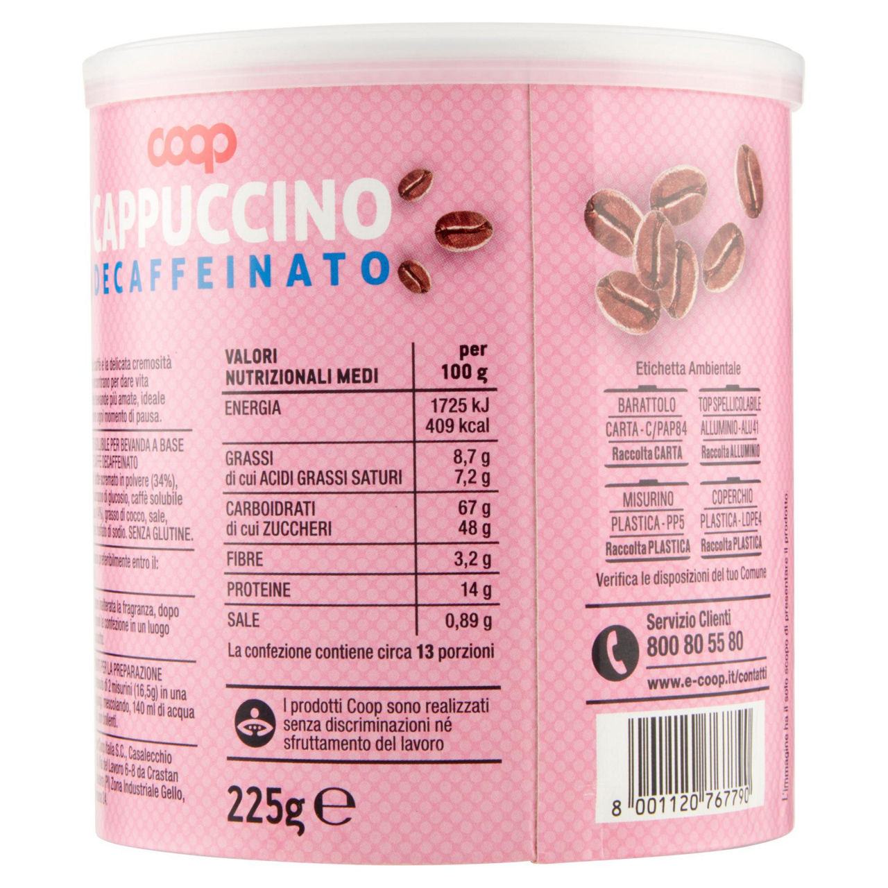 Preparato solubile per cappuccino decaffeinato 225 gr - Immagine 31