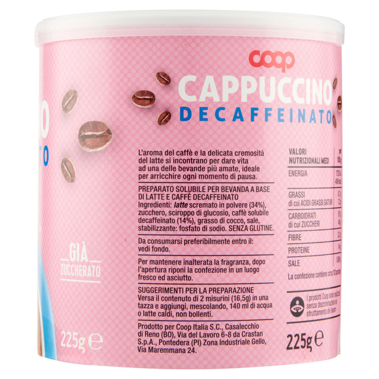 Preparato solubile per cappuccino decaffeinato 225 gr - Immagine 11