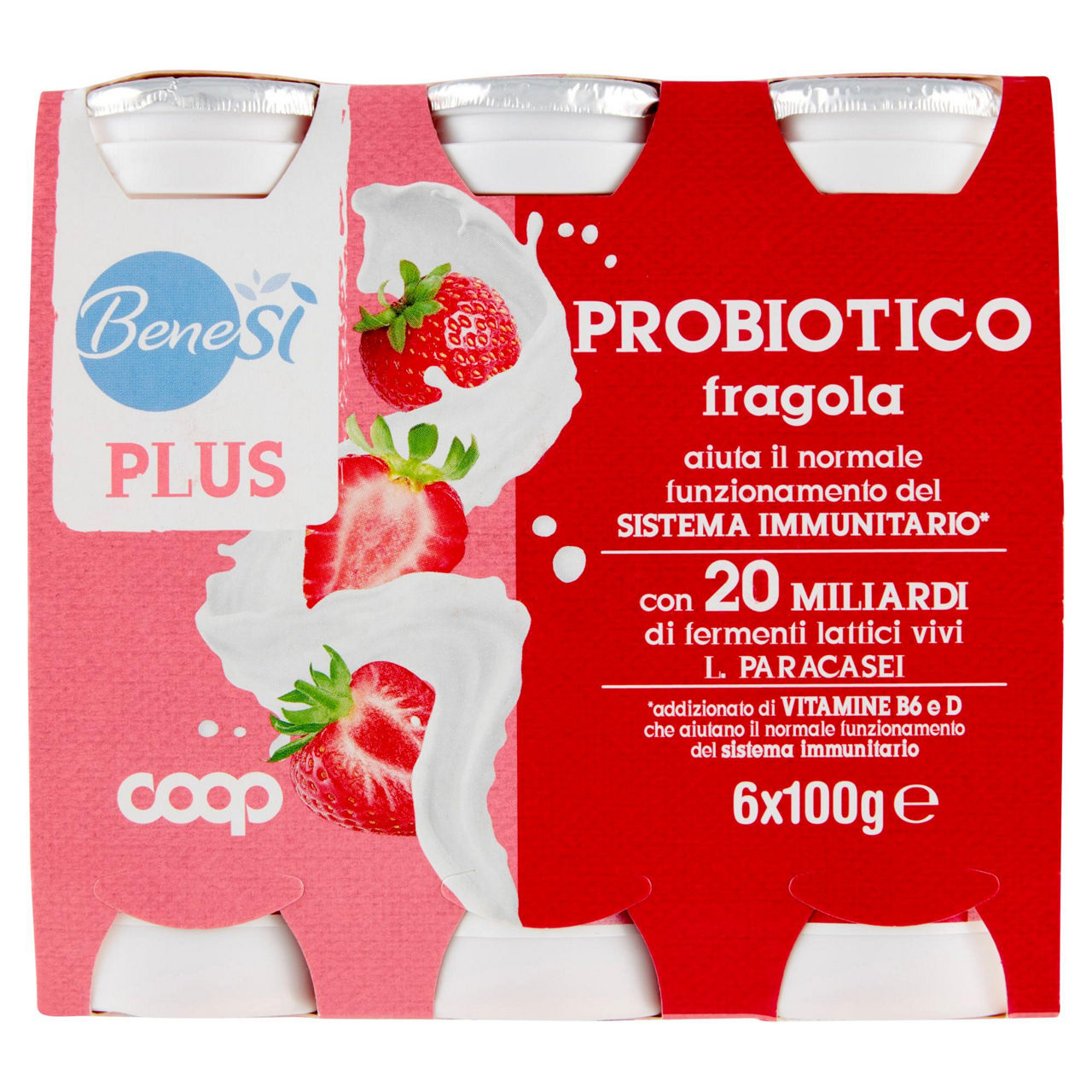 Probiotico da bere alla fragola 6 pz da 100 gr