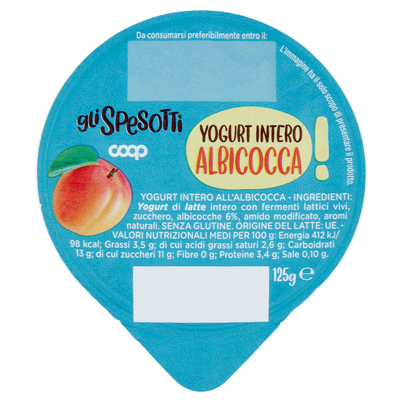Yogurt intero all'albicocca 125 gr
