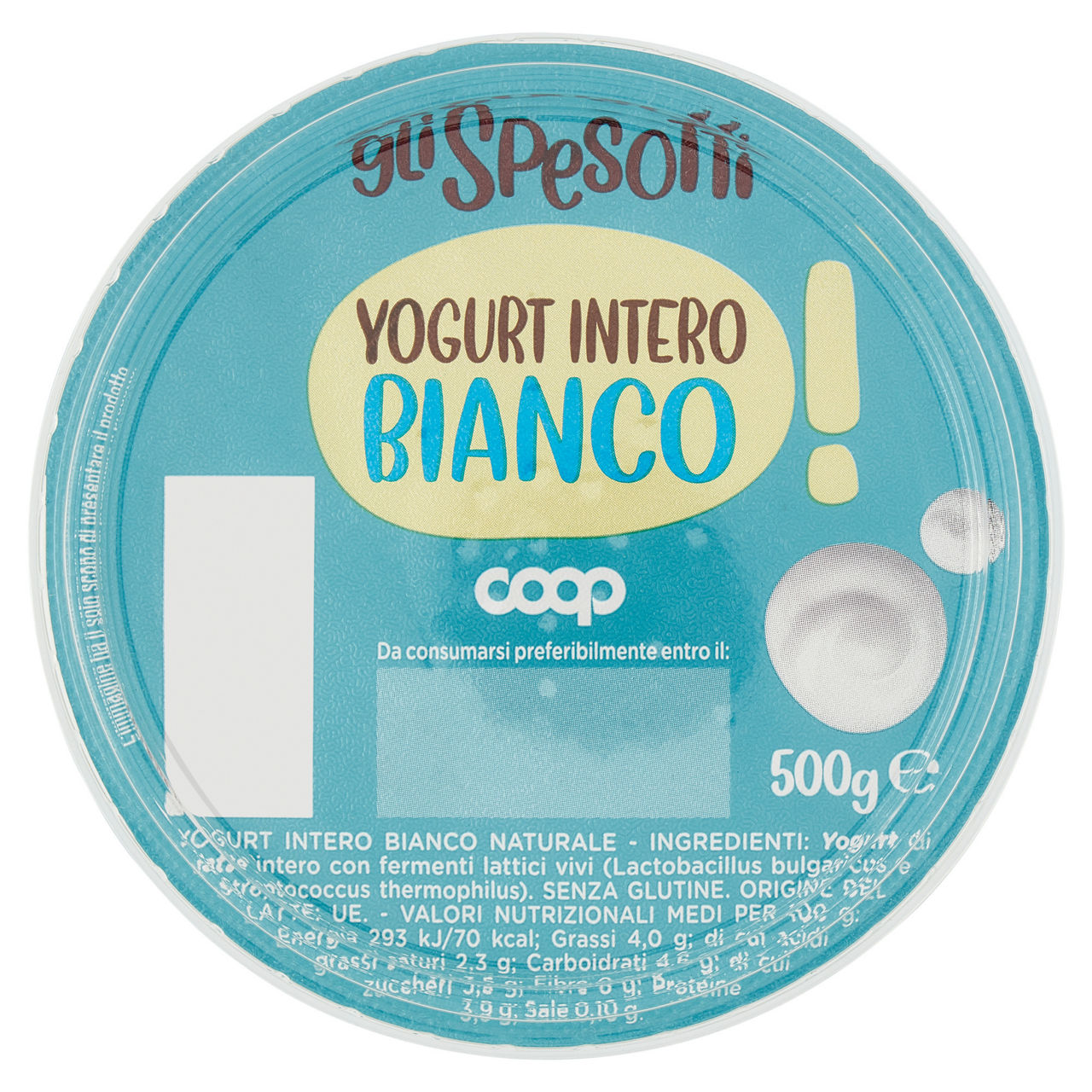 Yogurt intero bianco 500 gr