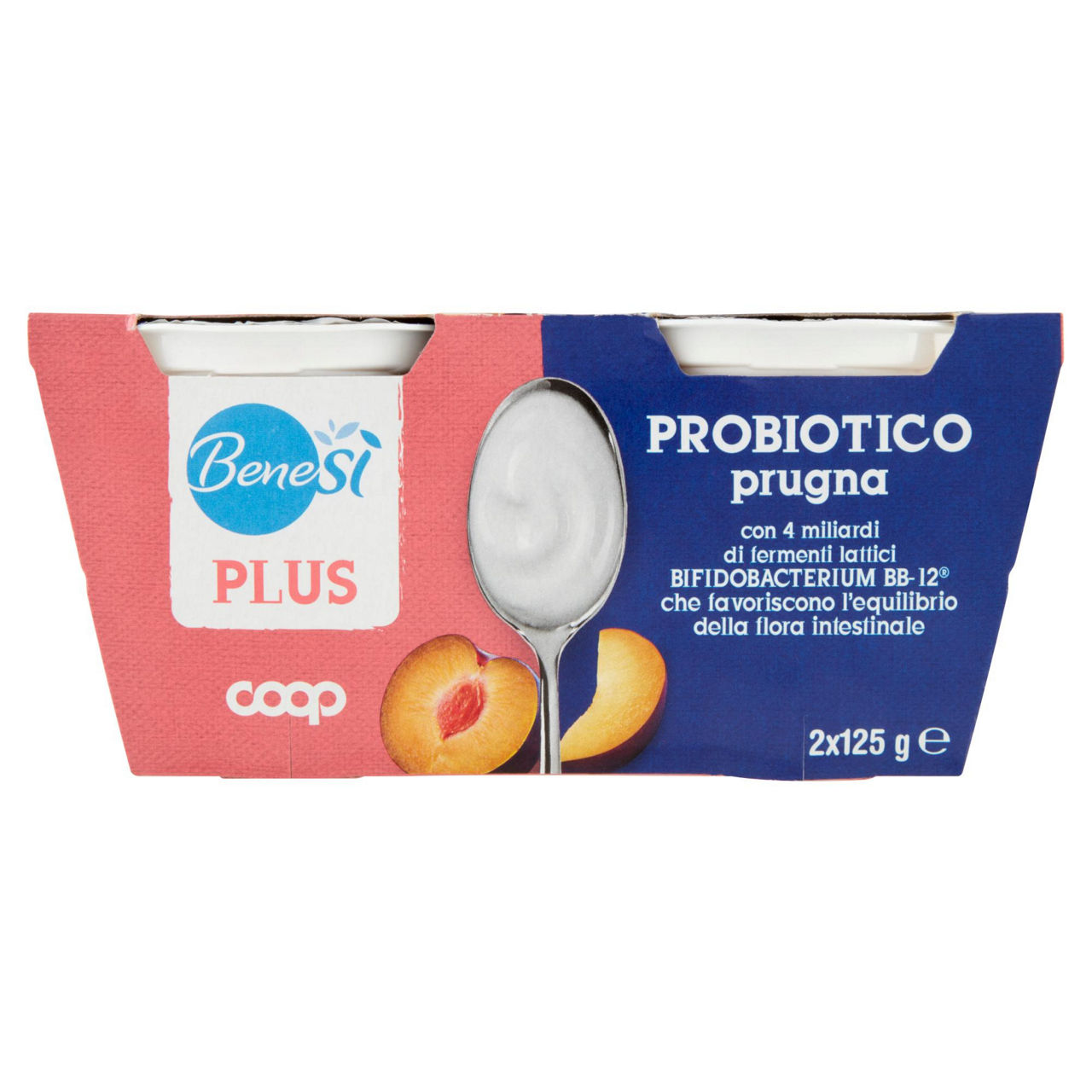 Yogurt probiotico alla prugna 2 pz da 125 gr - Immagine 01