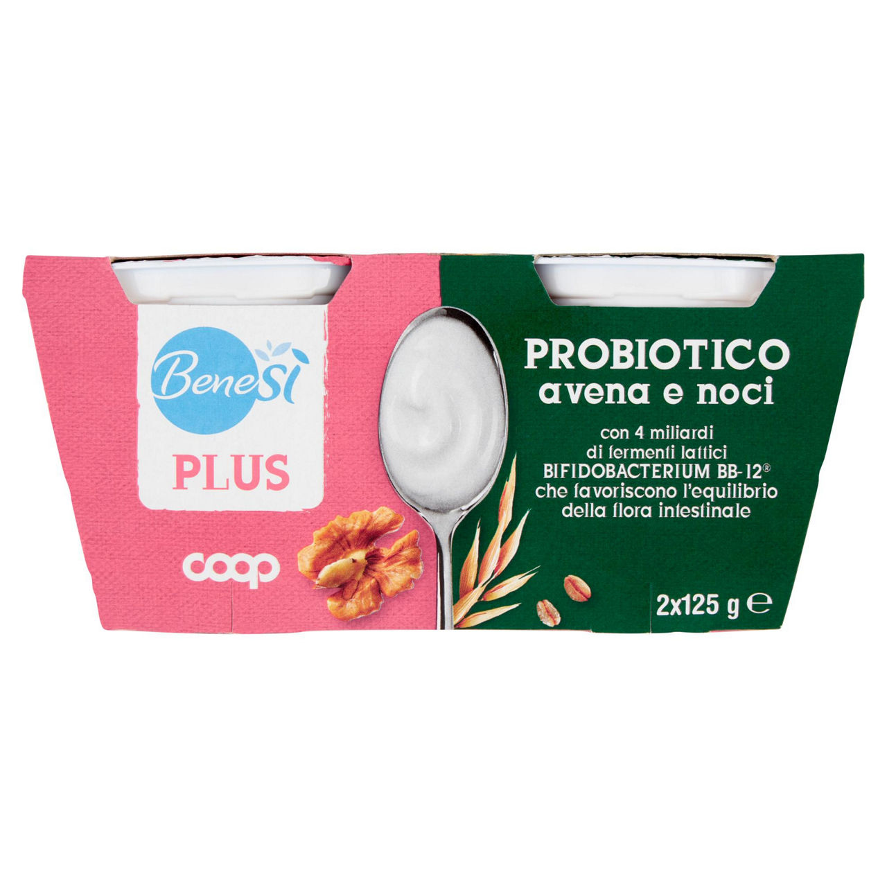 Yogurt probiotico con avena e noci 2 pz da 125 gr - Immagine 01