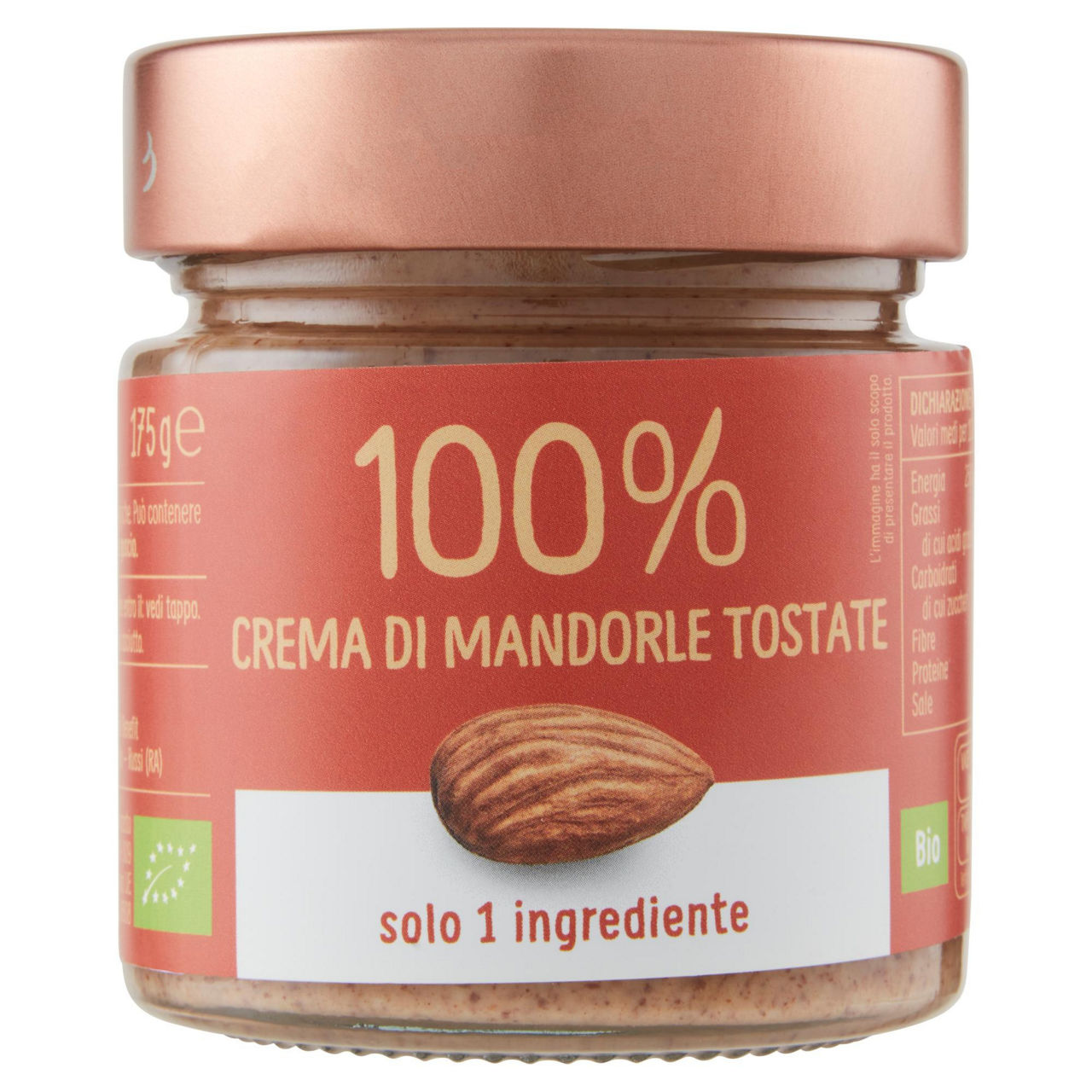 Crema spalmabile bio alle mandorle tostate 175 gr