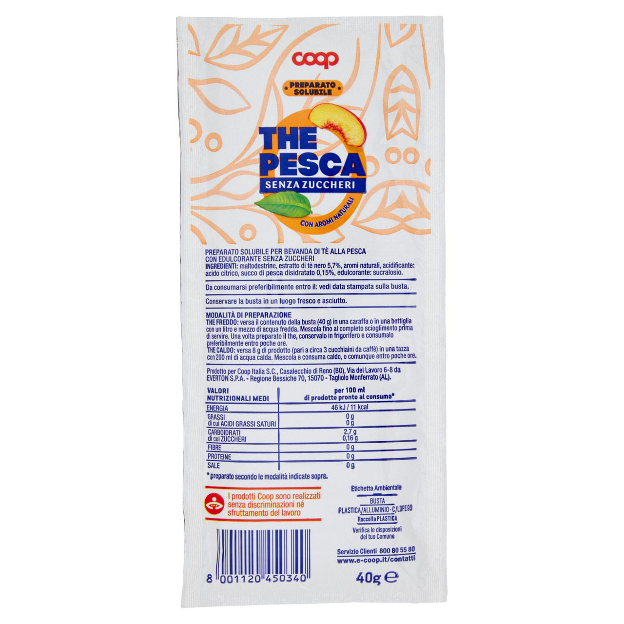 Preparato solubile per the zero alla pesca coop busta g 40 - Immagine 31