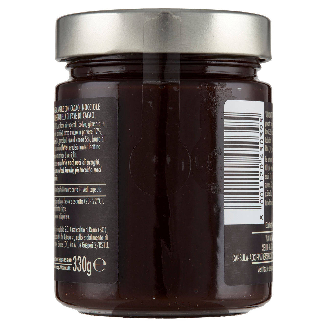 Crema spalmabile al cioccolato fondente con nocciole e granella di cacao 330 gr - Immagine 21