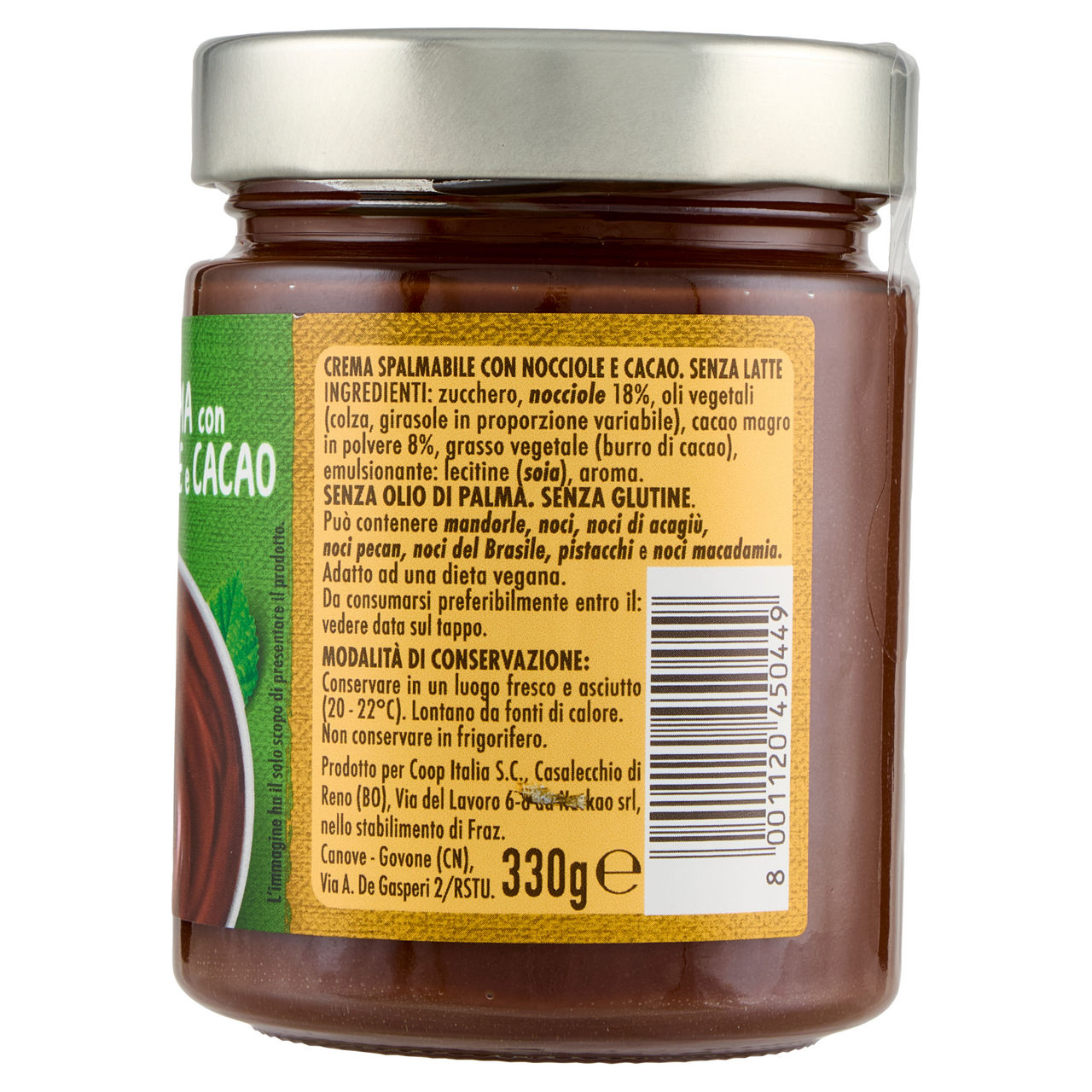 Crema spalmabile con nocciole e cacao senza latte bene.si coop vaso g 330 - Immagine 11