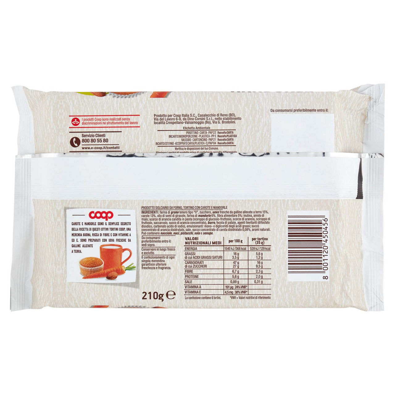Tortini con carote e mandorle 6 pz 210 gr - Immagine 11