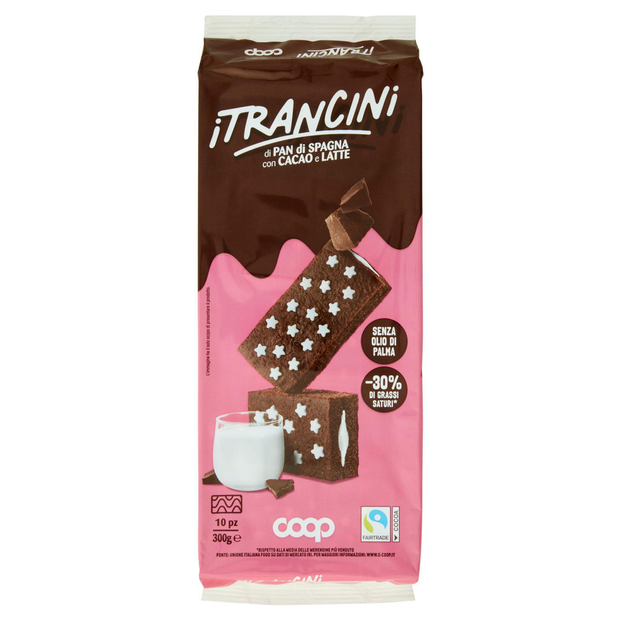 Trancini al cacao con farcitura al latte 10 pz 300 gr
