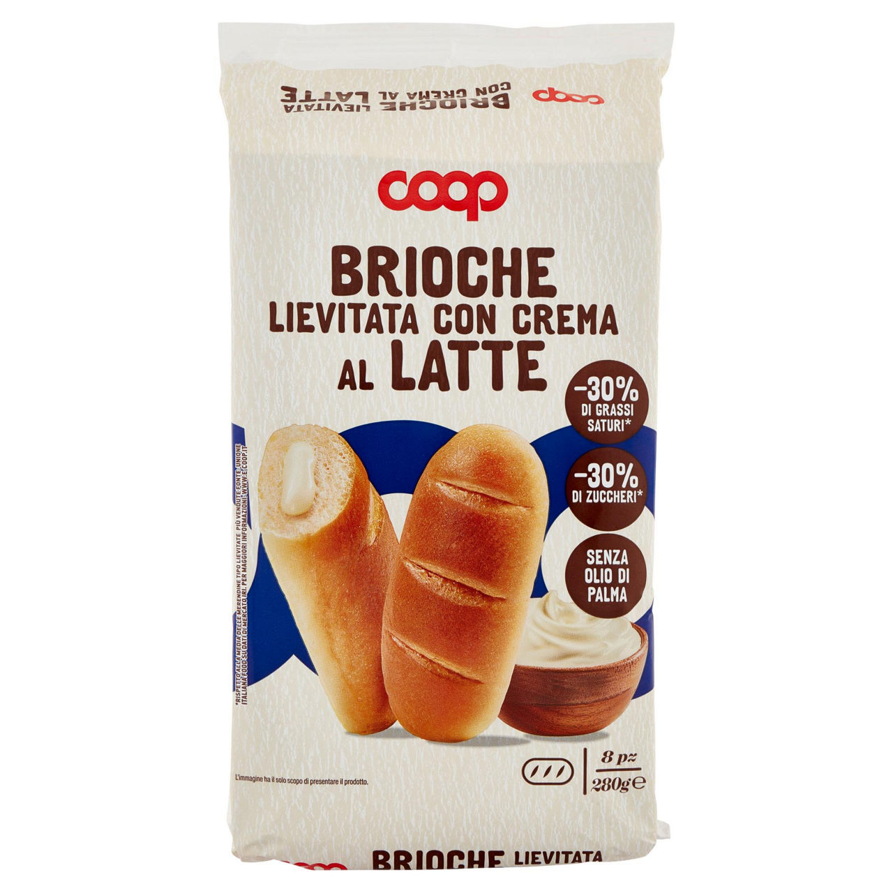 Brioches ripiene di crema latte 8 pz 280 gr - Immagine 01