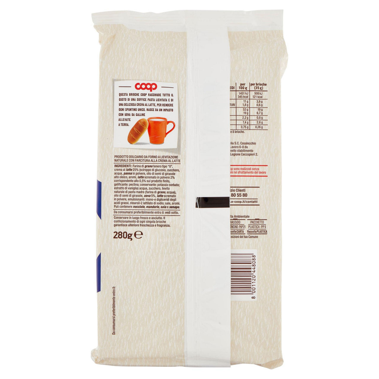 Brioches ripiene di crema latte 8 pz 280 gr - Immagine 61