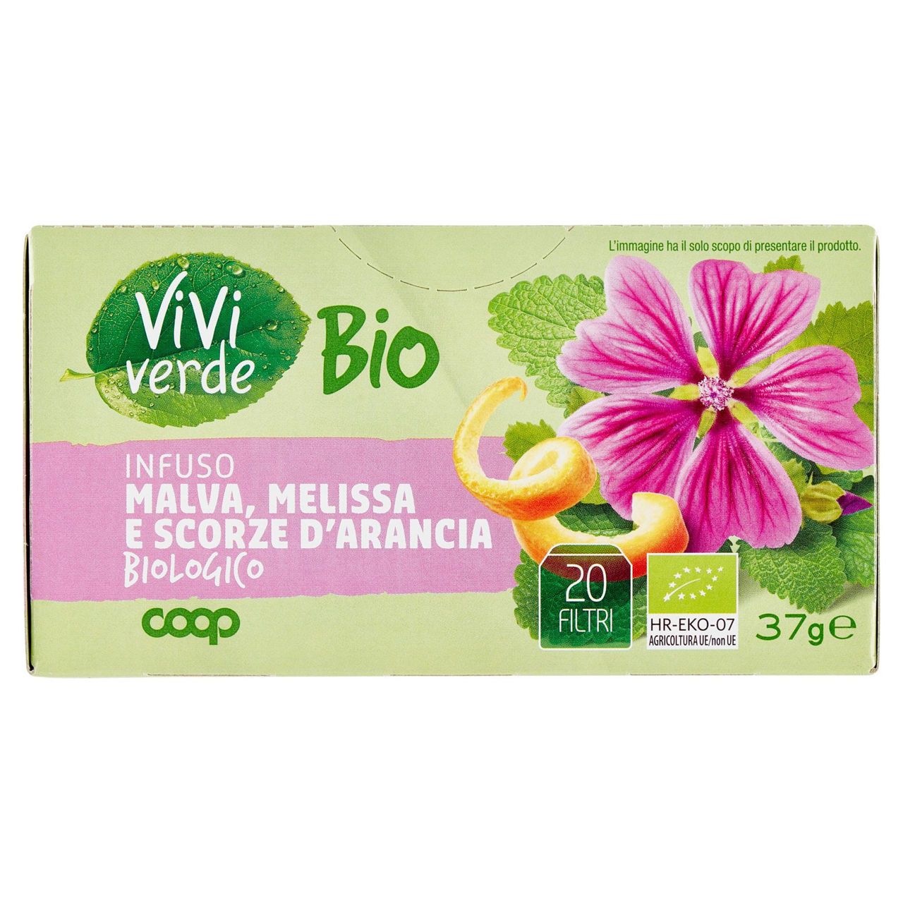 Infuso malva melissa e scorze d'arancia bio 20 filtri - Immagine 01