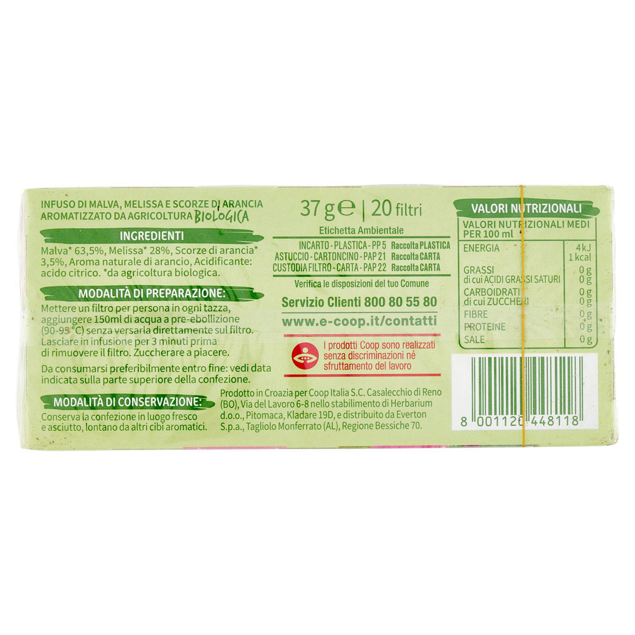 Infuso malva melissa e scorze d'arancia bio 20 filtri - Immagine 51