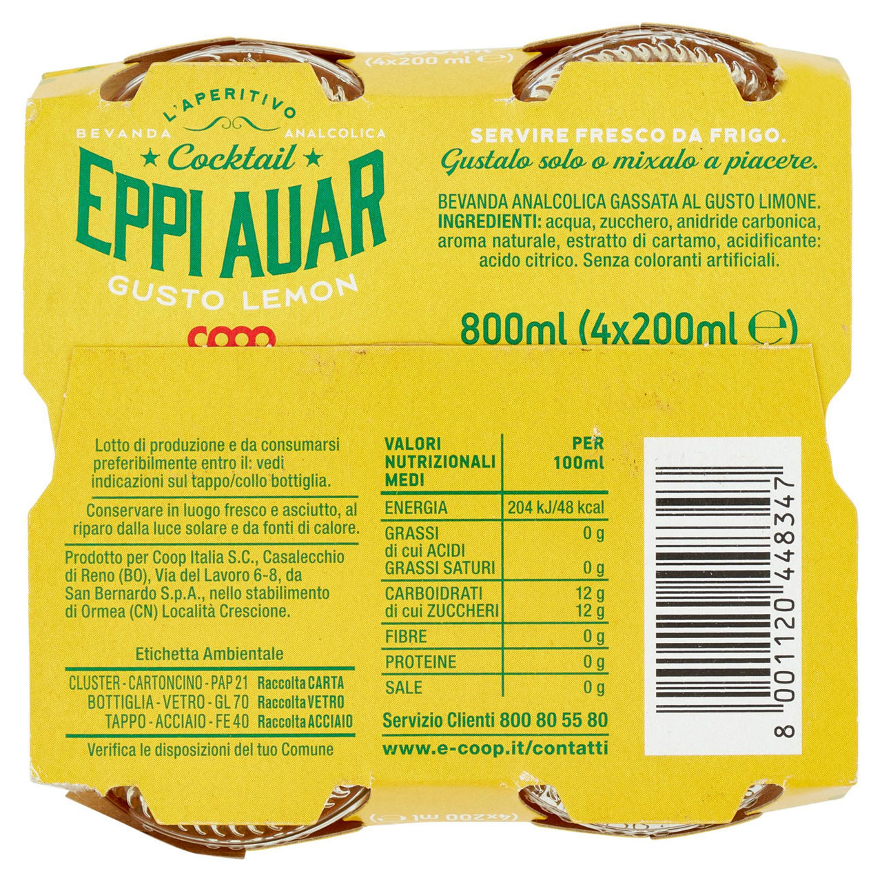 Aperitivo analcolico al limone 4 pz x 200 ml - Immagine 51