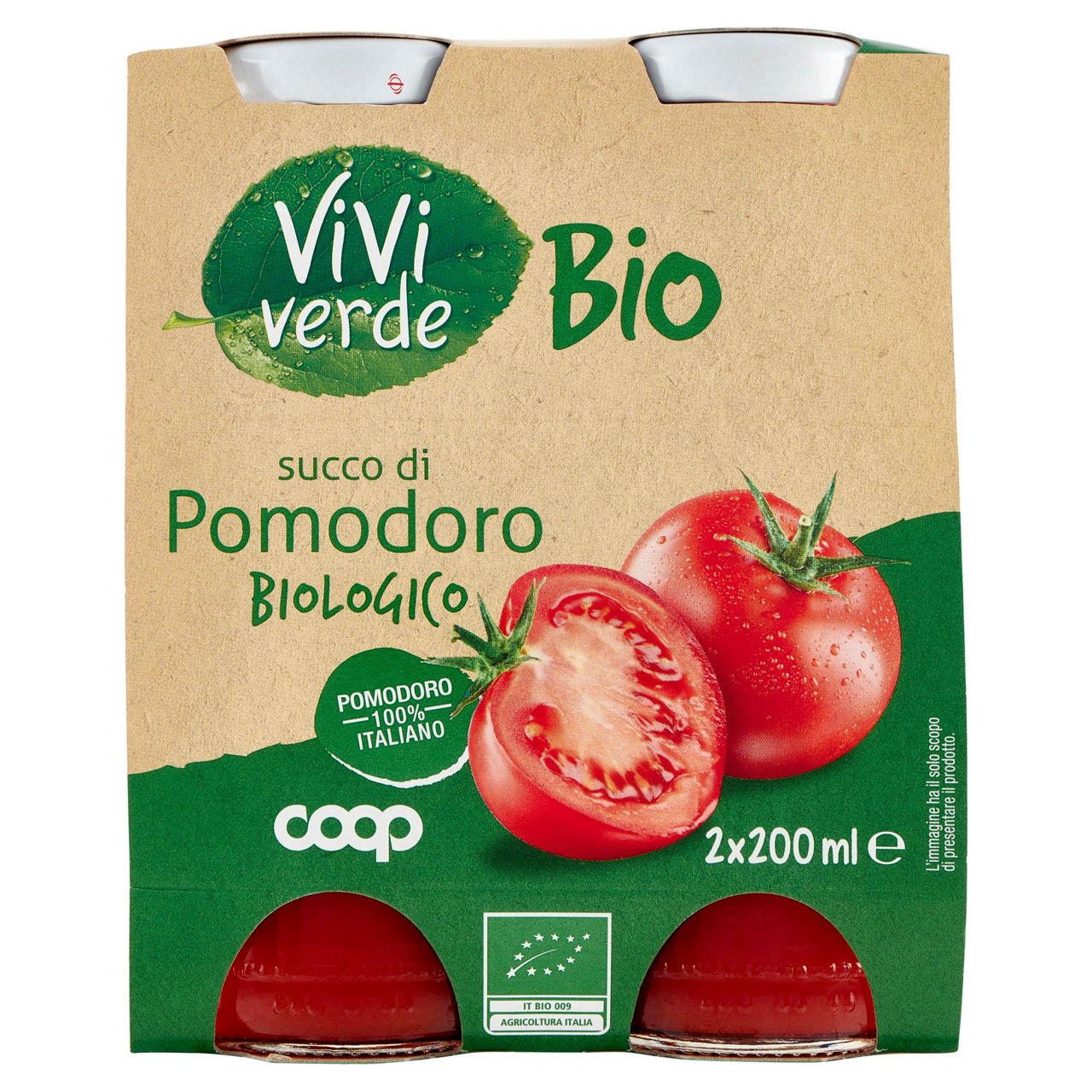 Succo 100% pomodoro viviverde bio coop cluster ml 200 x 2