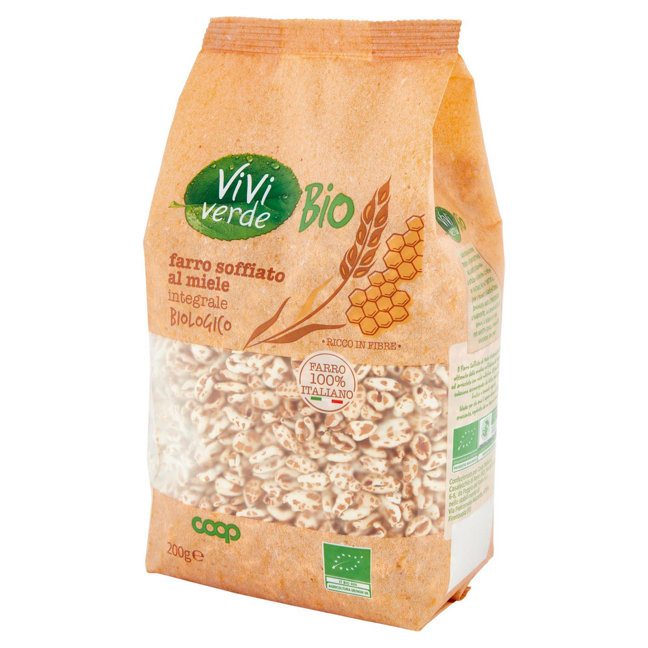 Farro soffiato integrale al miele bio vivi verde coop sacchetto g 200 - Immagine 31