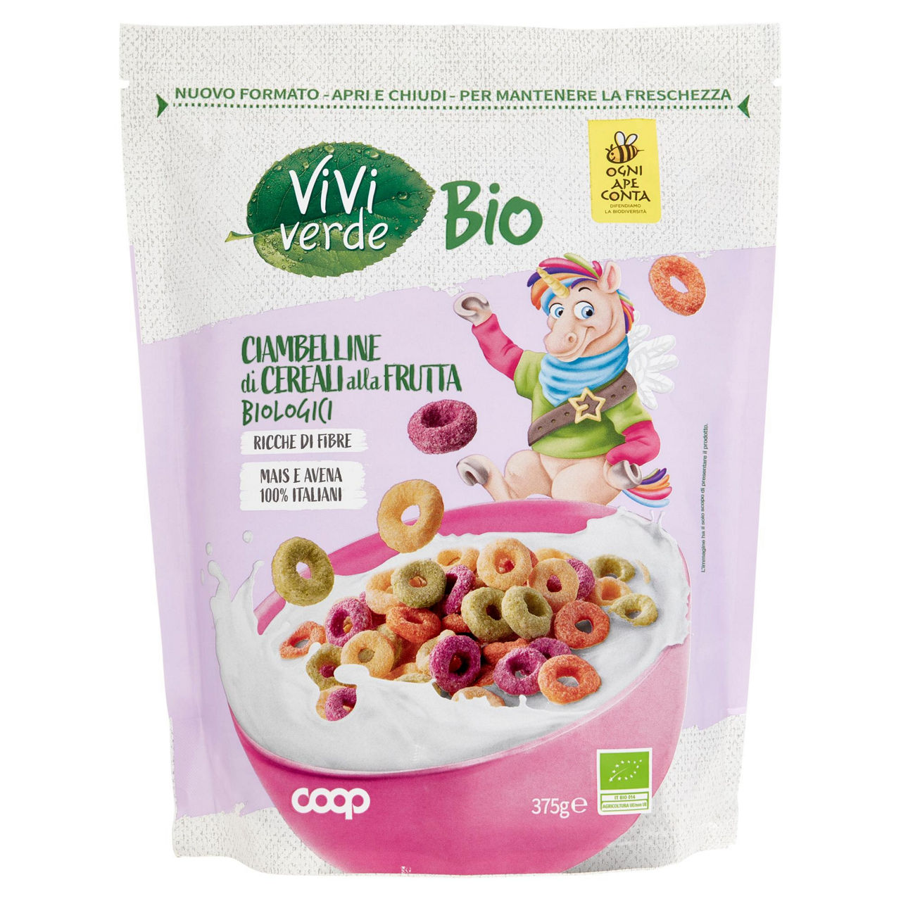 Ciambelline ai cereali arcobaleno bio vivi verde coop doypack g 375 - Immagine 01