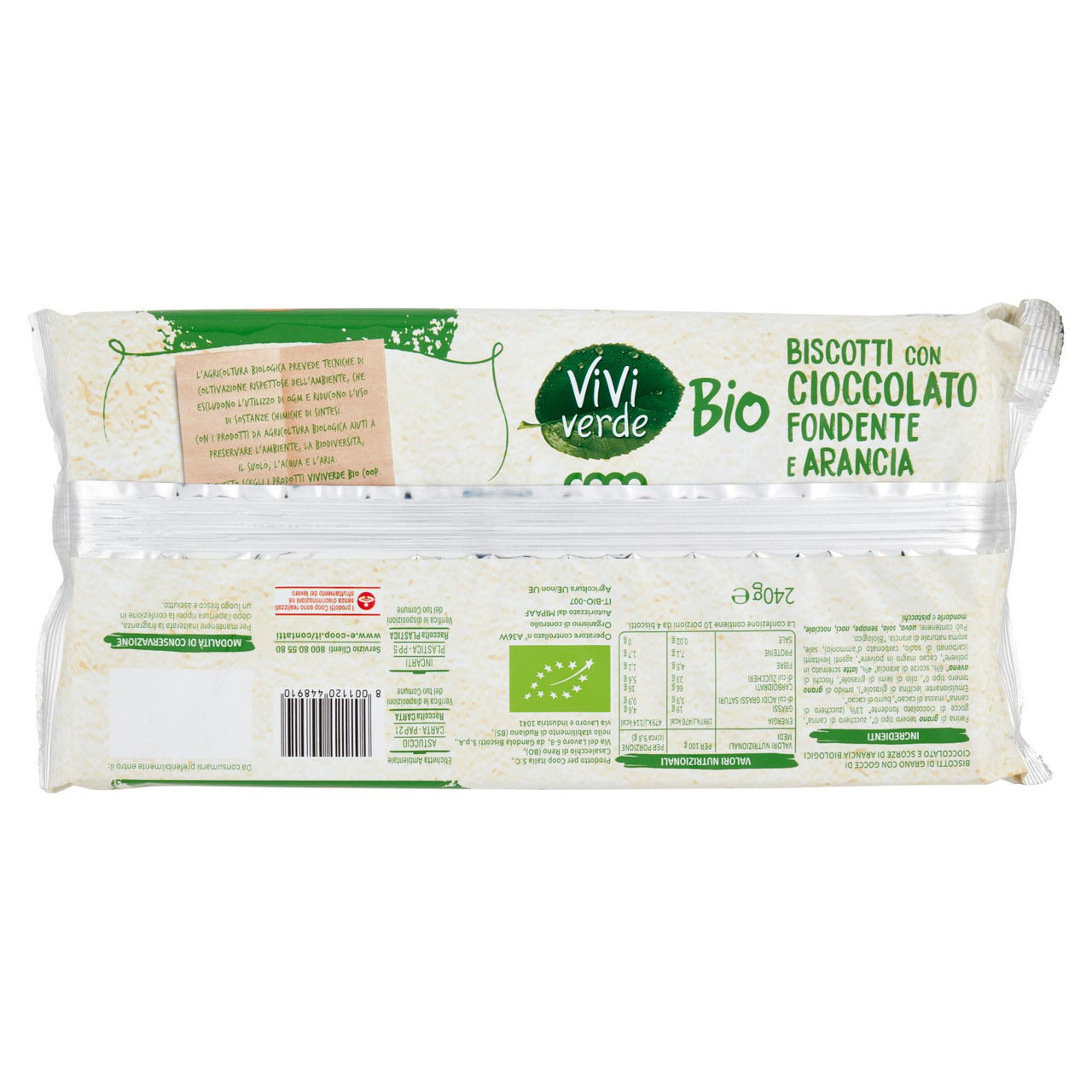 Biscotti frollini con cioccolato fondente e scorze d'arancia bio 240 gr - Immagine 61