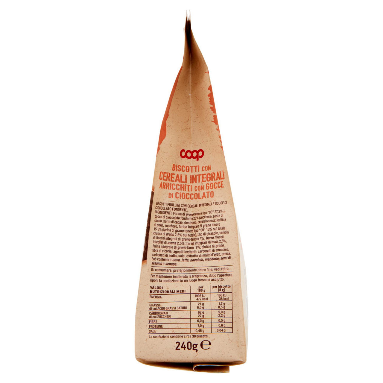 Biscotti frollini con cereali integrali e gocce di cioccolato fondente 240 gr - Immagine 41