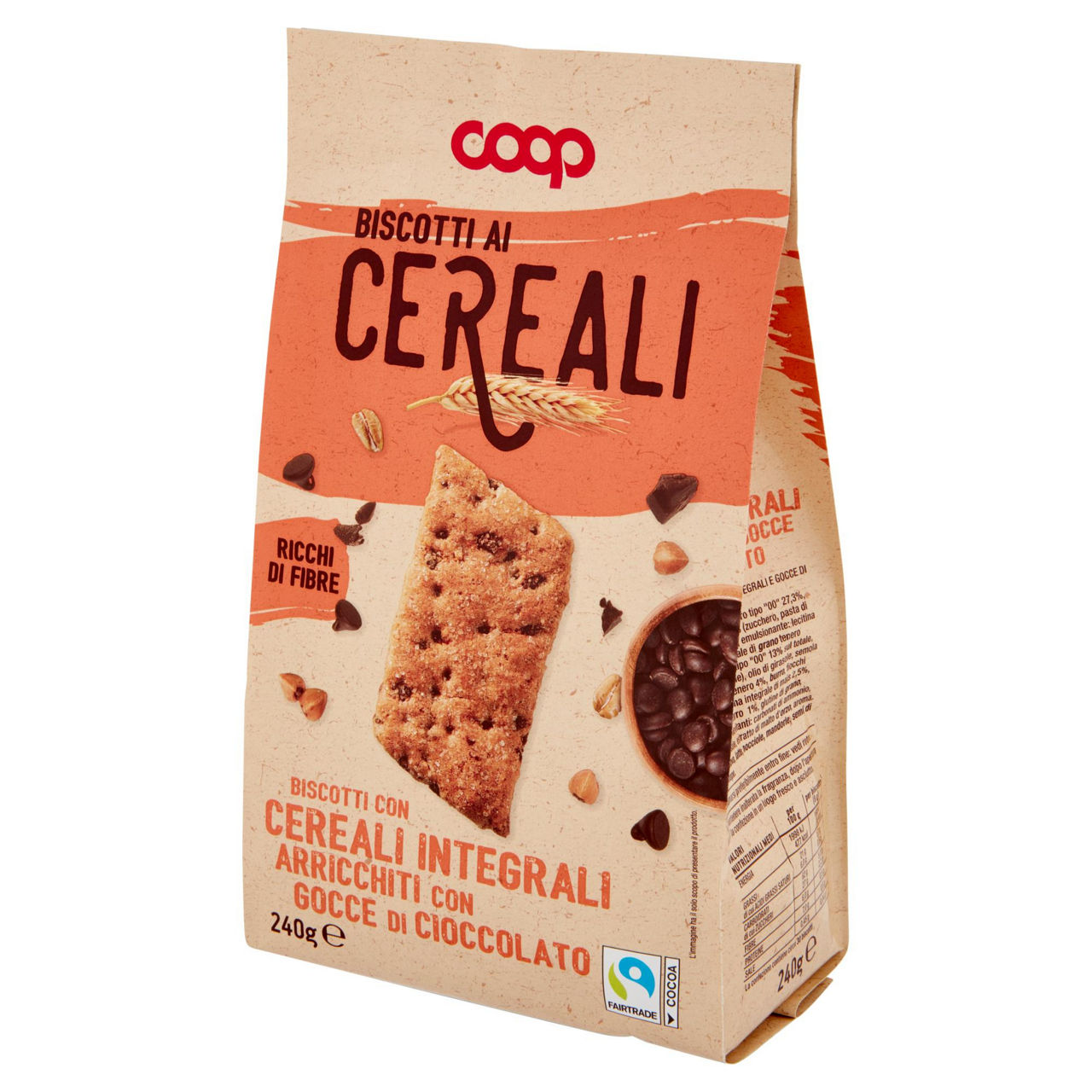 Biscotti frollini con cereali integrali e gocce di cioccolato fondente 240 gr - Immagine 61