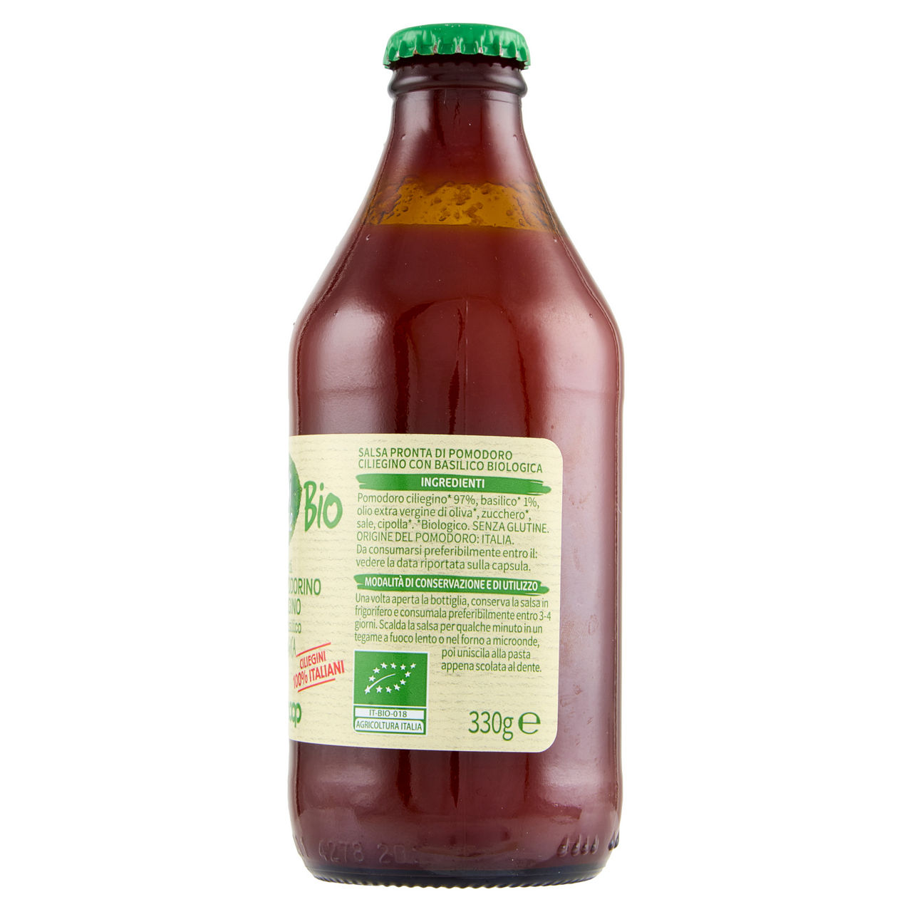 Salsa di pomodorino ciliegino con basilico biologica 330 g - Immagine 21