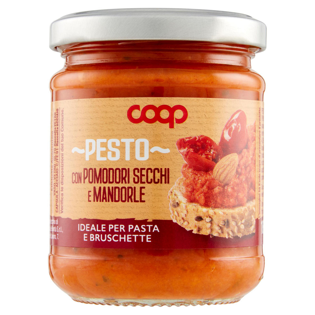 Pesto con pomodori secchi e mandorle 180 gr - Immagine 01