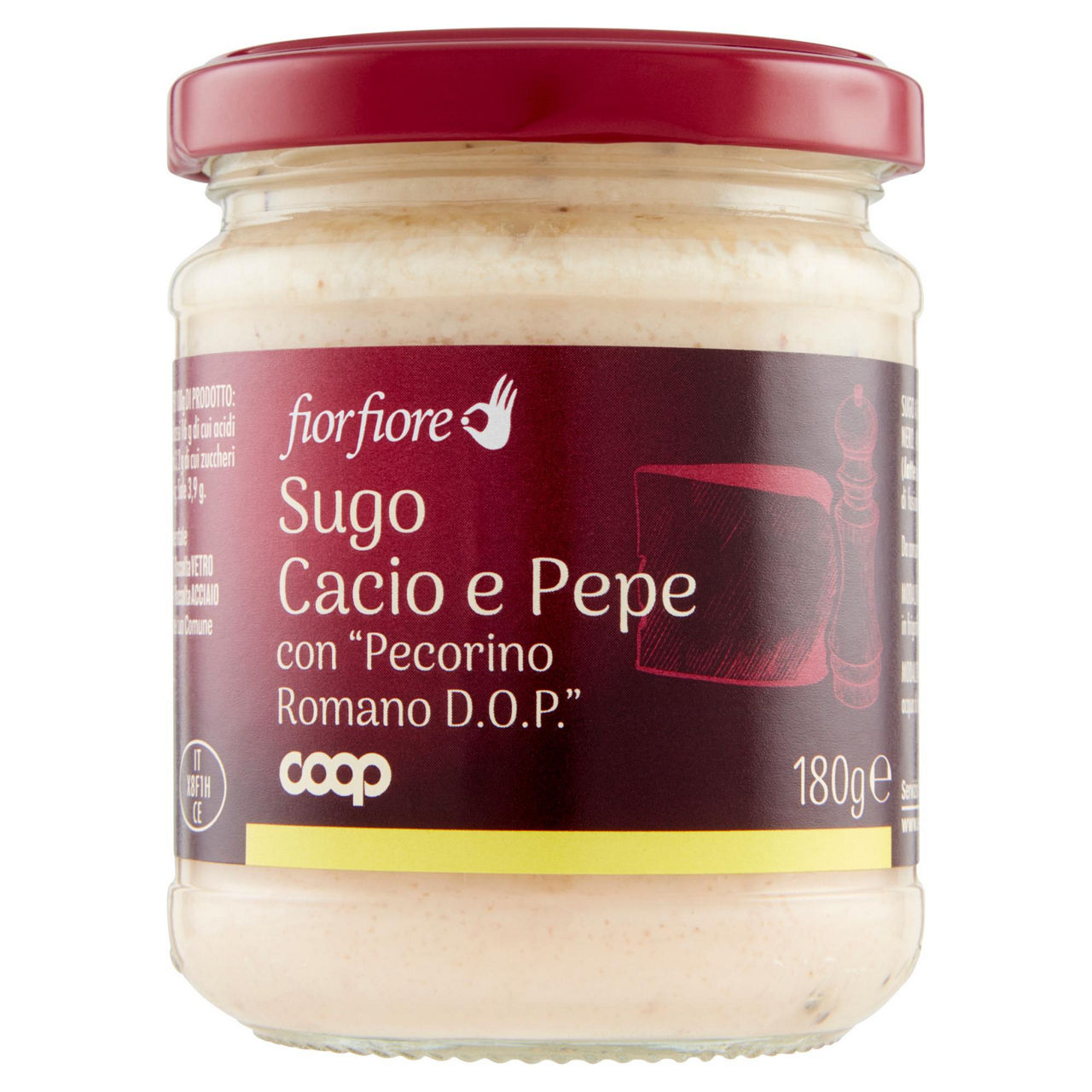 Sugo cacio e pepe con Pecorino Romano DOP 180 gr - Immagine 01