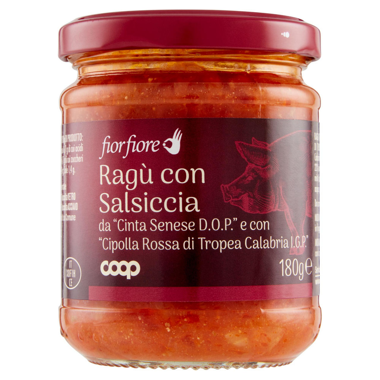 Ragù con salsiccia da Cinta Senese DOP e con Cipolla Rossa di Tropea Calabria IGP 180 gr - Immagine 01