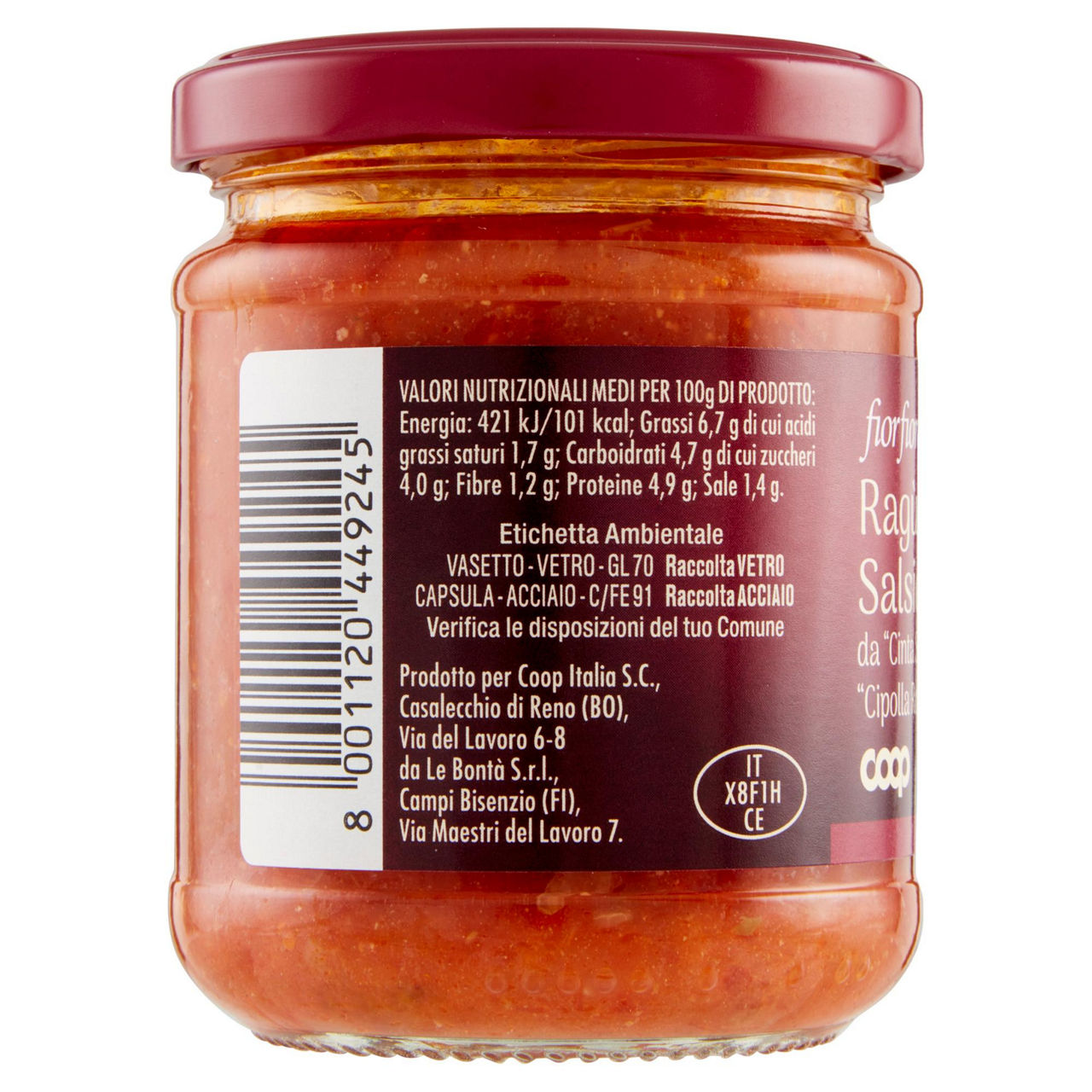 Ragù con salsiccia da Cinta Senese DOP e con Cipolla Rossa di Tropea Calabria IGP 180 gr - Immagine 11