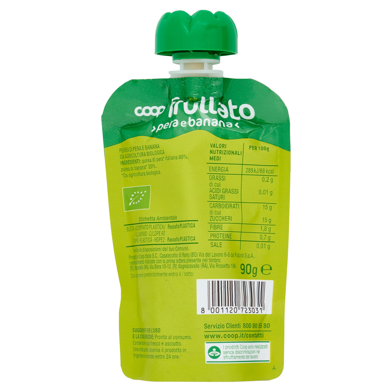 Frullato di pera e banana 100% bio 90 ml - Immagine 91