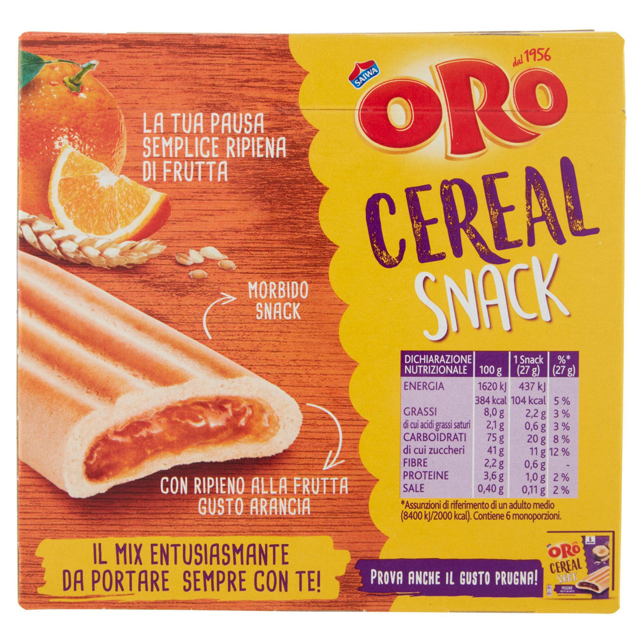 Soffice barretta snack con ripieno all'arancia 162 gr - Immagine 51